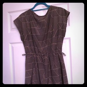 Stripe Dress - Navy And Beige